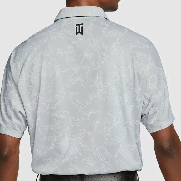 TW Tiger Woods Men's Nike Dri-FIT ADV Golf Polo Light Smoke Gray DX6092-077 Lrg - Picture 3 of 13